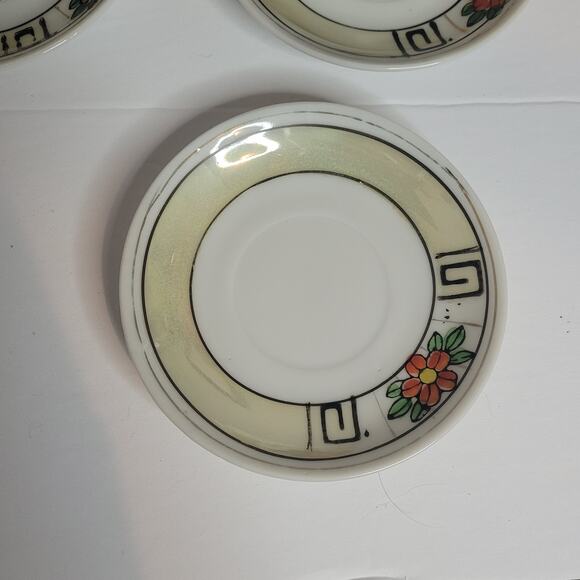 Japanese Miniature Toy Tea Set Floral Bone China Collectible White Red Flower - Picture 5 of 15